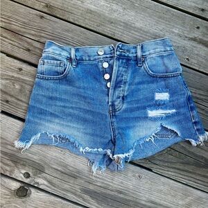 Pacsun Distressed Denim Shorts Size 25